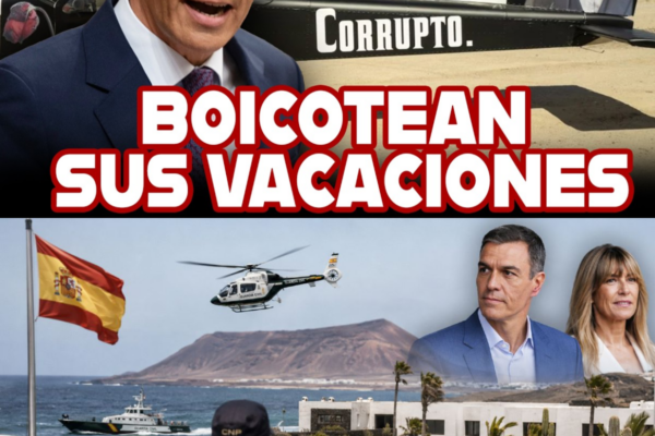 BOICOTEAN LAS VACACIONES de Pedro Sánchez en La Mareta con una AVIONE...